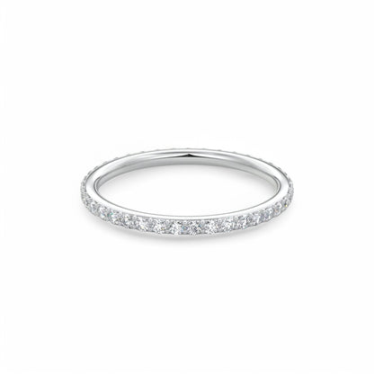 0.350Ct Round Cut Natural Diamond Eternity Ring 14k White Gold Wedding Band