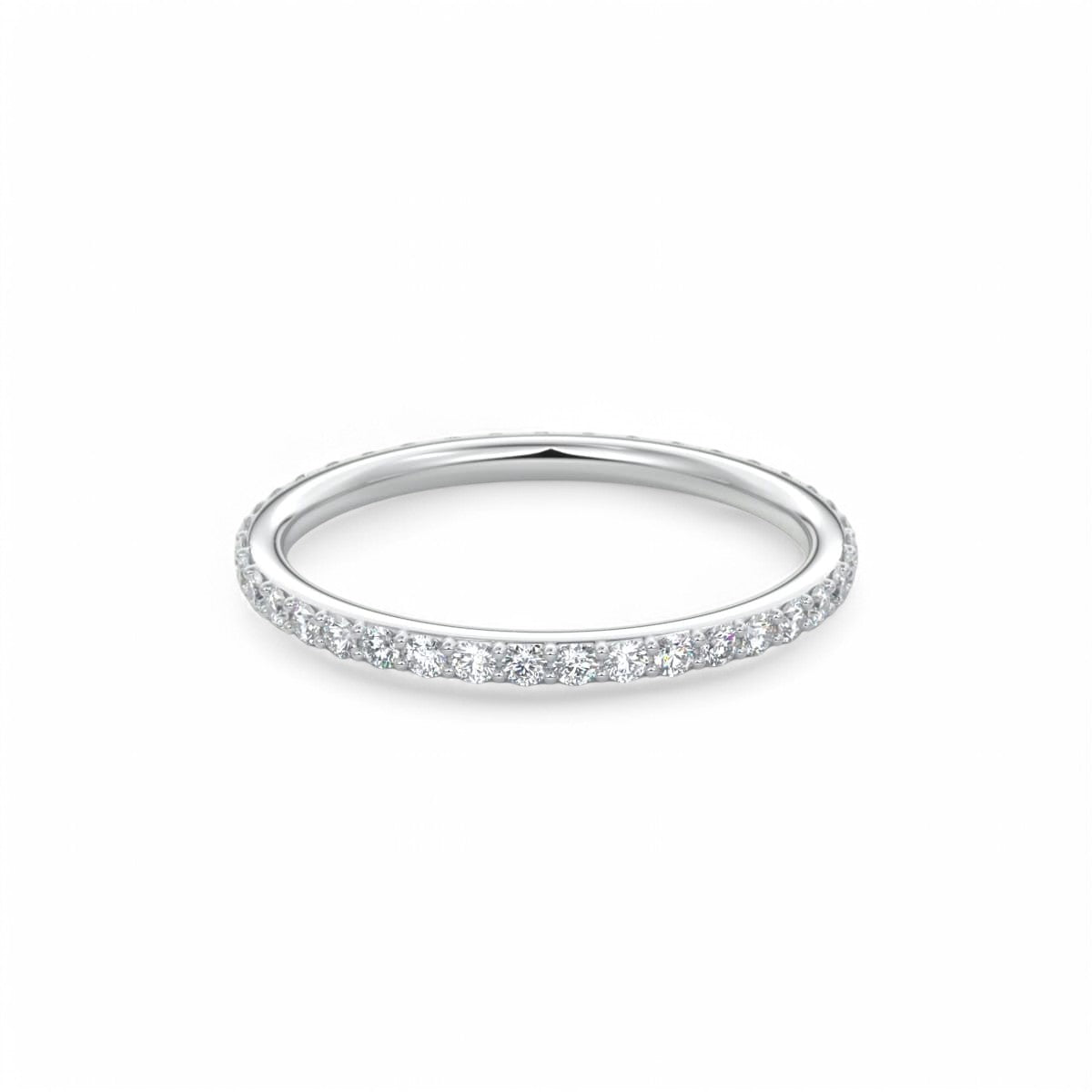 0.350Ct Round Cut Natural Diamond Eternity Ring 14k White Gold Wedding Band