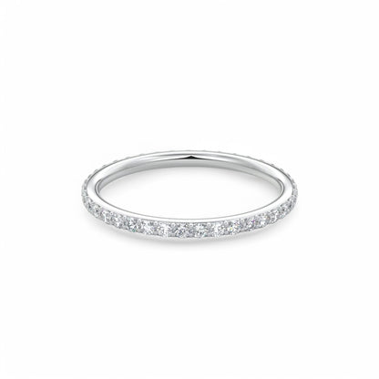 0.350Ct Round Cut Natural Diamond Eternity Ring 14k White Gold Wedding Band