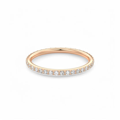 0.350Ct Round Cut Natural Diamond Eternity Ring 14k White Gold Wedding Band