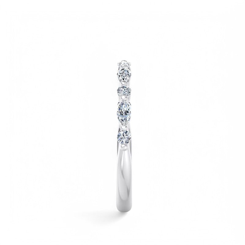 1/4ct Marquise & Round Lab Grown Diamond Eternity Ring 14K White Gold