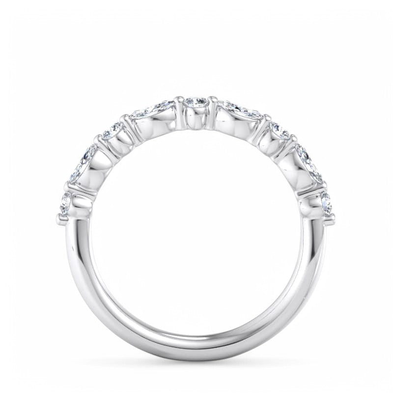 1/4ct Marquise & Round Lab Grown Diamond Eternity Ring 14K White Gold