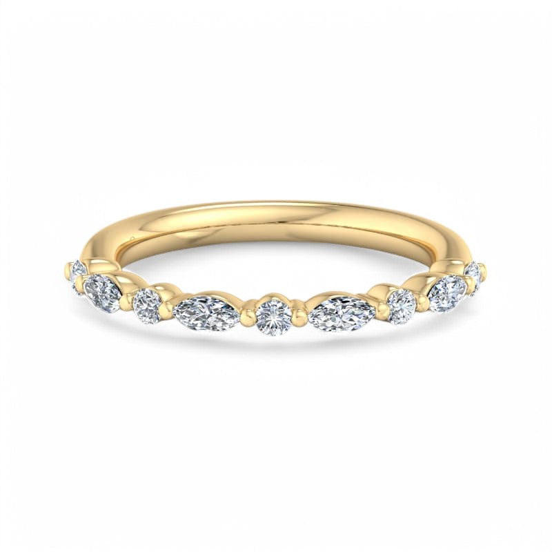 1/4ct Marquise & Round Lab Grown Diamond Eternity Ring 14K White Gold