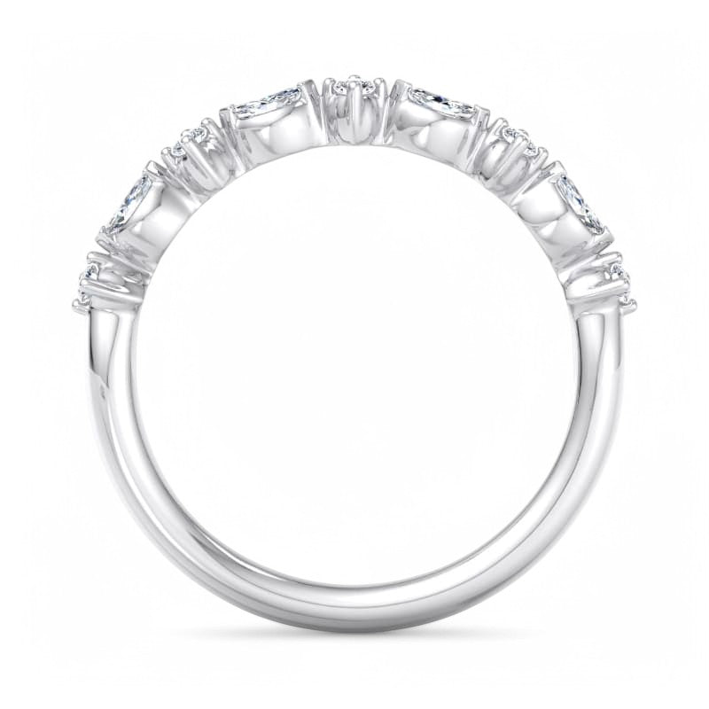 0.250ct Marquise & Round Lab Grown Diamond Eternity Ring 14K White Gold