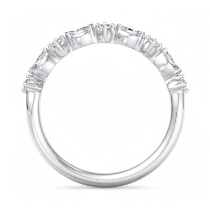 0.250ct Marquise & Round Lab Grown Diamond Eternity Ring 14K White Gold