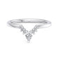1/8ct Pear & Round Cut Moissanite Curved Wedding Band Solid 14k White Gold