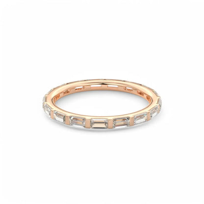 1.00Ct Baguette Cut Wedding Ring Anniversary Band 14k Gold Lab Grown