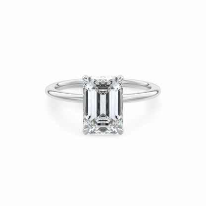 1.50 CT Emerald Cut Lab Grown Diamond Solitaire Engagement Ring 14k Yellow Gold