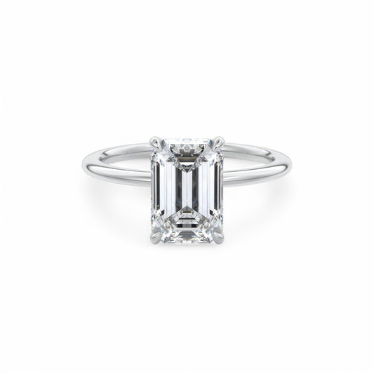 1.50 CT Emerald Cut Lab Grown Diamond Solitaire Engagement Ring 14k Yellow Gold