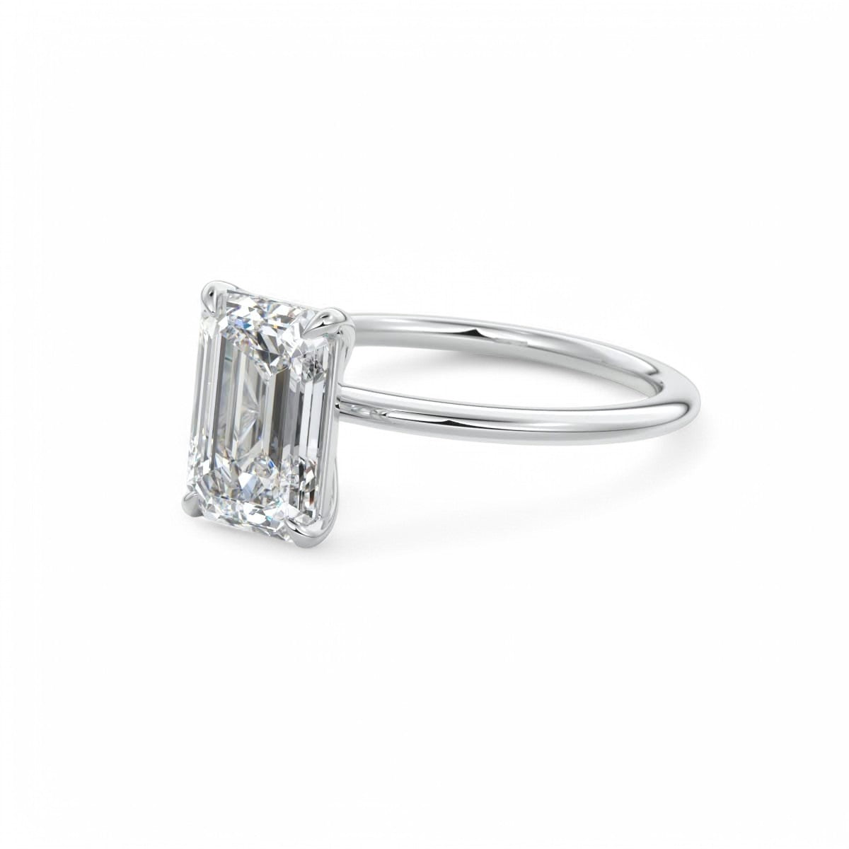 1.50 CT Emerald Cut Lab Grown Diamond Solitaire Engagement Ring 14k Yellow Gold