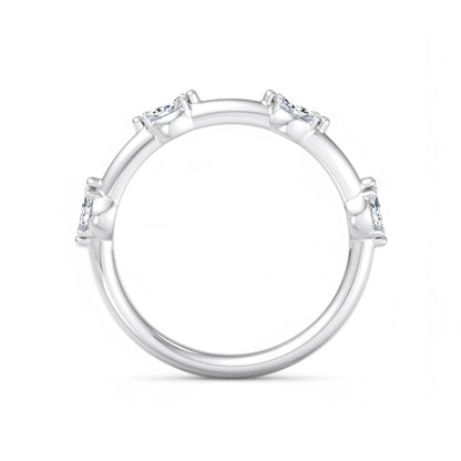 0.250ct Marquise Cut Lab Grown Half Eternity Alternating Wedding Band