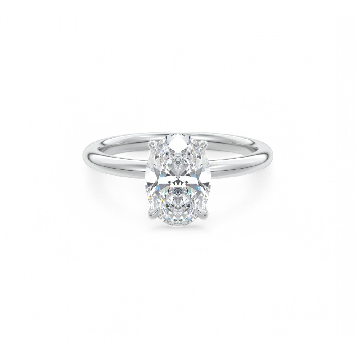 2.0 Carat Oval cut Solitaire Lab Grown Diamond Engagement Ring