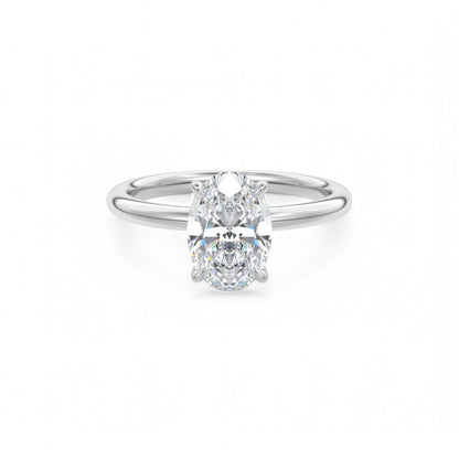 2.0 Carat Oval cut Solitaire Lab Grown Diamond Engagement Ring