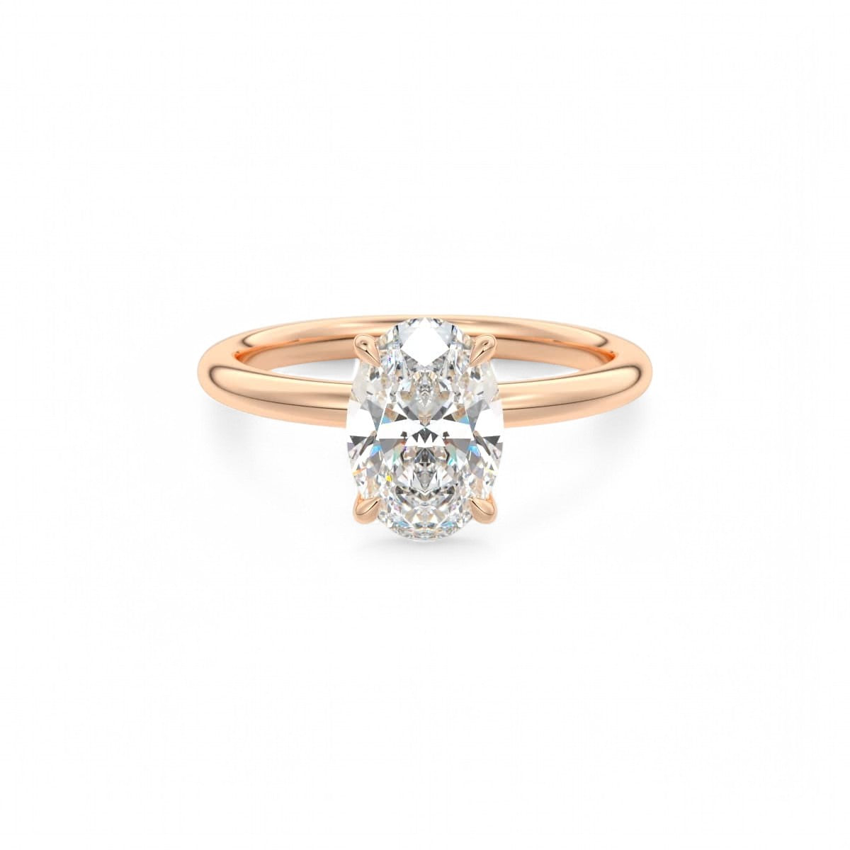 2.0 Carat Oval cut Solitaire Lab Grown Diamond Engagement Ring