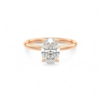 2.0 Carat Oval cut Solitaire Lab Grown Diamond Engagement Ring