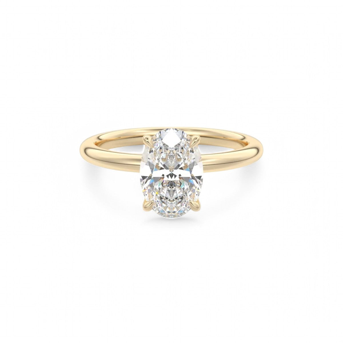 2.0 Carat Oval cut Solitaire Lab Grown Diamond Engagement Ring