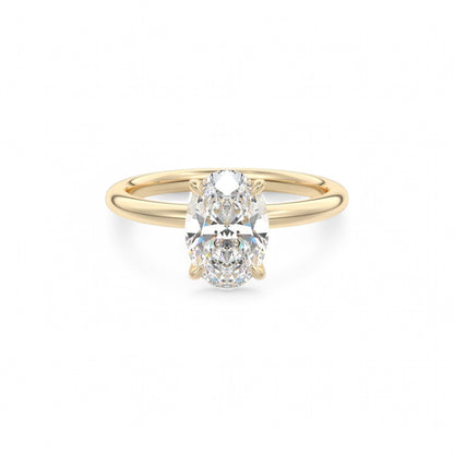 2.0 Carat Oval cut Solitaire Lab Grown Diamond Engagement Ring