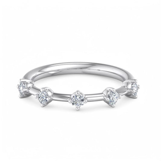 1/4ct Lab Grown Diamond Ring Half Eternity Wedding Band 14K White Gold