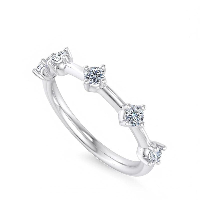 1/4ct Lab Grown Diamond Ring Half Eternity Wedding Band 14K White Gold