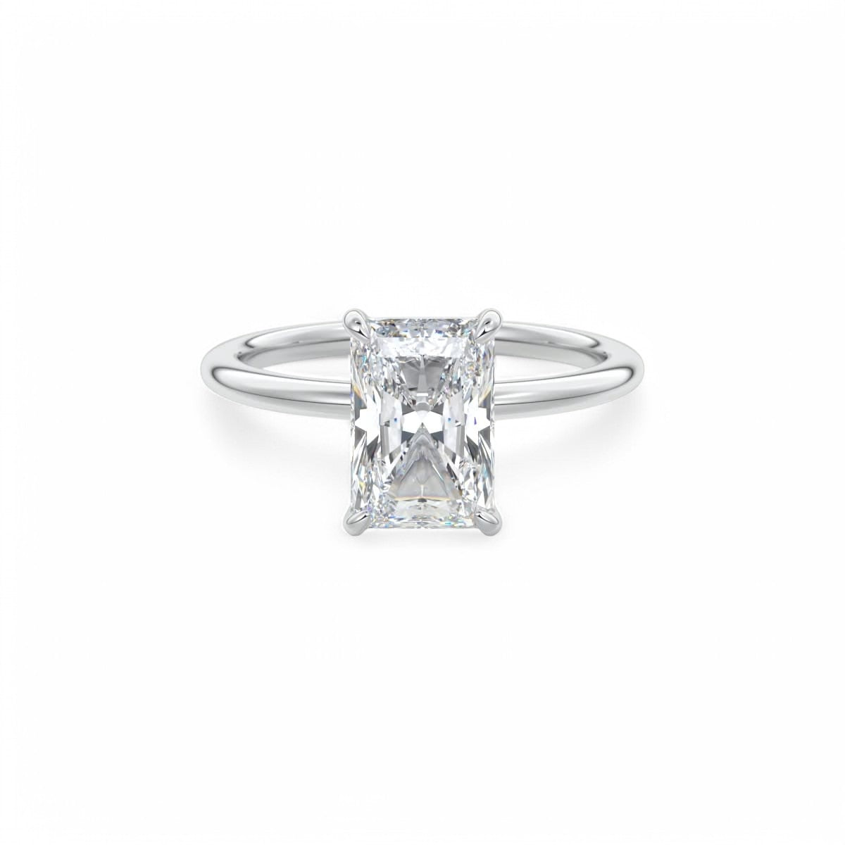 F/VS 1.00Ct Radiant Cut Lab Grown Diamond Ring in 14k Yellow Gold