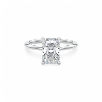 F/VS 1.00Ct Radiant Cut Lab Grown Diamond Ring in 14k Yellow Gold