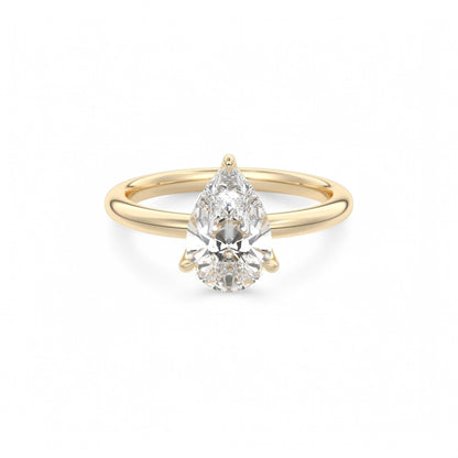 2.00 Ct Pear cut Solitaire Lab Grown Diamond Engagement Ring 14k White Gold