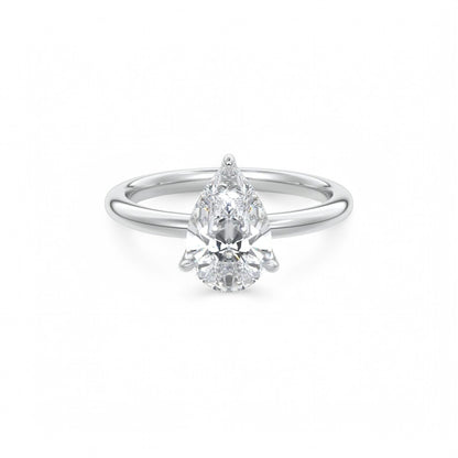 2.00 Ct Pear cut Solitaire Lab Grown Diamond Engagement Ring 14k White Gold