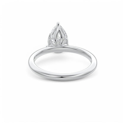 2.00 Ct Pear cut Solitaire Lab Grown Diamond Engagement Ring 14k White Gold