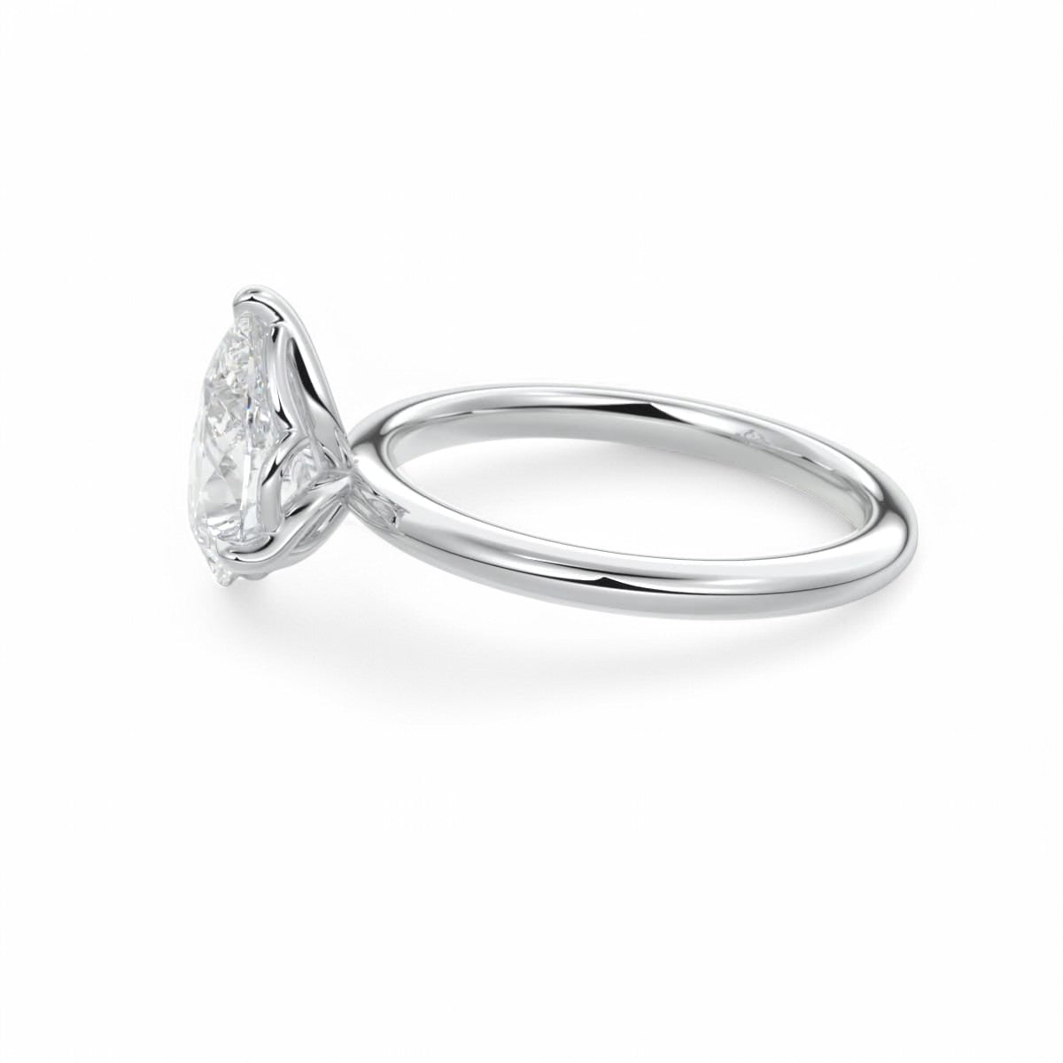 2.00 Ct Pear cut Solitaire Lab Grown Diamond Engagement Ring 14k White Gold