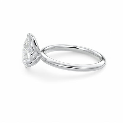2.00 Ct Pear cut Solitaire Lab Grown Diamond Engagement Ring 14k White Gold