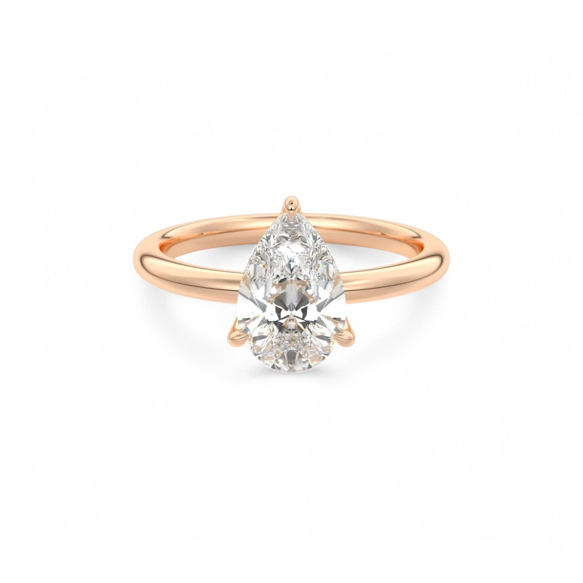 2.00 Ct Pear cut Solitaire Lab Grown Diamond Engagement Ring 14k White Gold