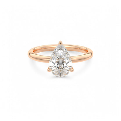 2.00 Ct Pear cut Solitaire Lab Grown Diamond Engagement Ring 14k White Gold