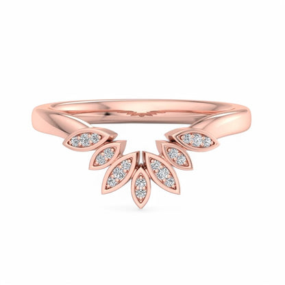 0.06Ct Lab Grown Diamond Stacking Curved wedding band
