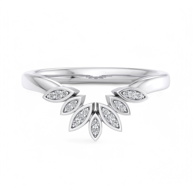0.06Ct Lab Grown Diamond Stacking Curved wedding band