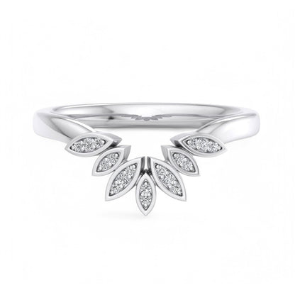 0.06Ct Lab Grown Diamond Stacking Curved wedding band
