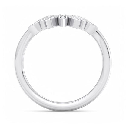 0.06Ct Lab Grown Diamond Stacking Curved wedding band