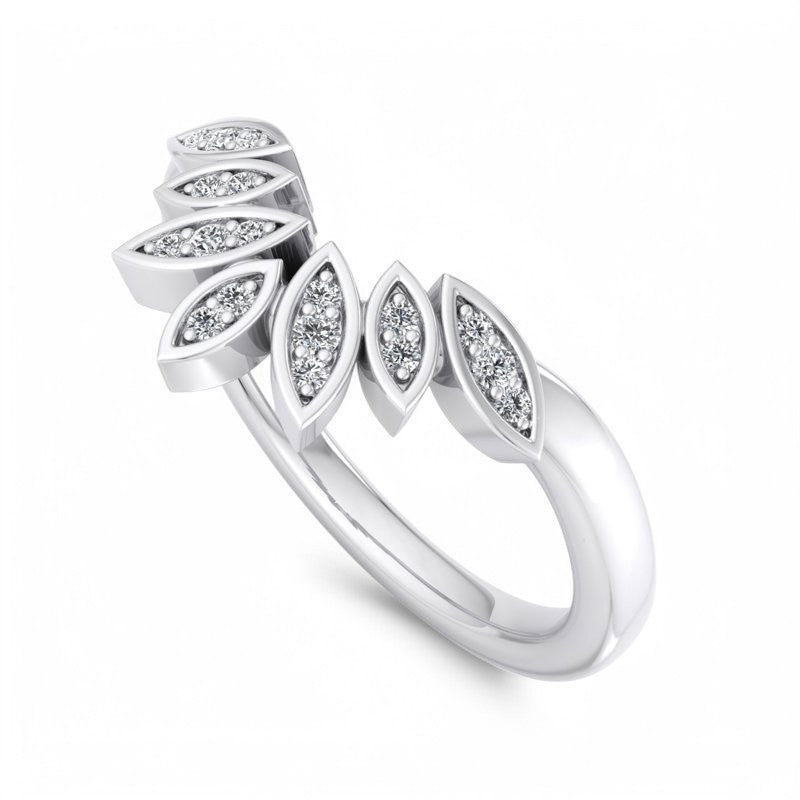 0.06Ct Lab Grown Diamond Stacking Curved wedding band