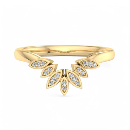 0.06Ct Lab Grown Diamond Stacking Curved wedding band
