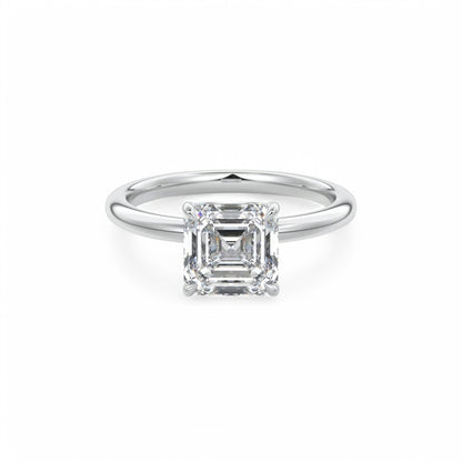 1.50Ct Asscher Cut Lab Grown Diamond Engagement Ring in 14k Yellow Gold