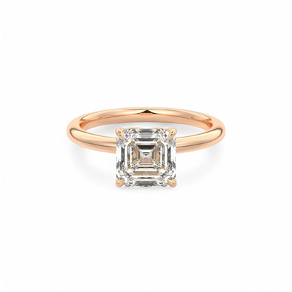 1.50Ct Asscher Cut Lab Grown Diamond Engagement Ring in 14k Yellow Gold