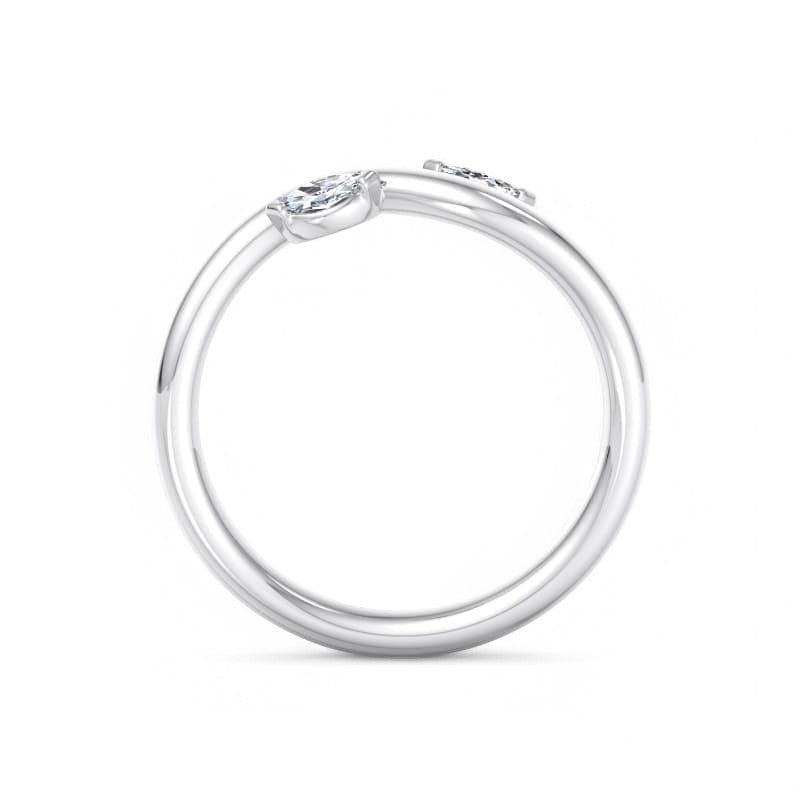 1/6Ct Marquise Cut Lab Grown Diamond Stacking Curved wedding band