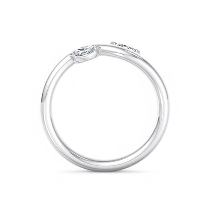 1/6Ct Marquise Cut Lab Grown Diamond Stacking Curved wedding band