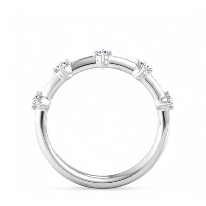 1/4ct Lab Grown Diamond Ring Half Eternity Wedding Band 14K White Gold