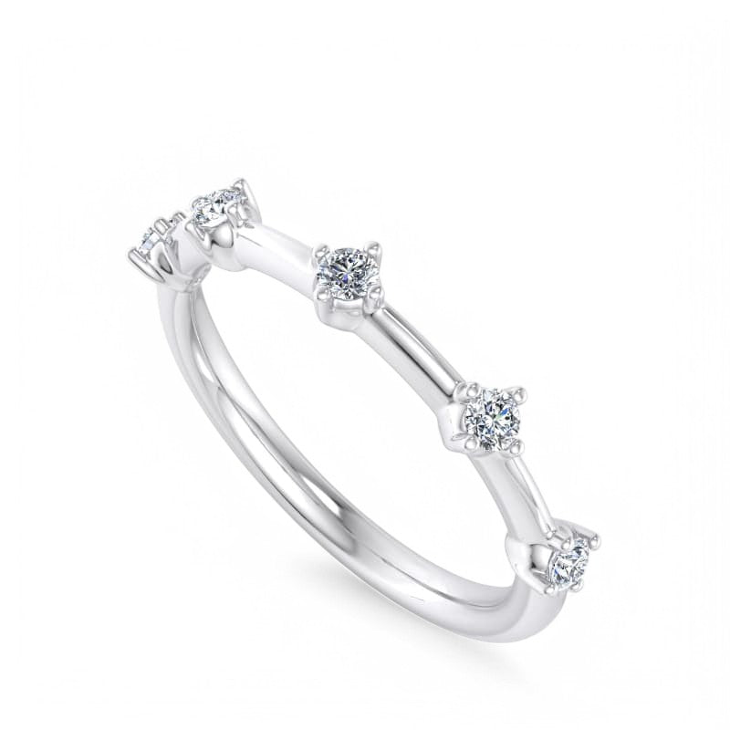 1/8 ct Eternity Lab Grown Diamond Wedding Band Floating Bubble Band Stacking Ring