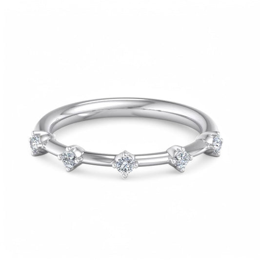 1/8 ct Eternity Lab Grown Diamond Wedding Band Floating Bubble Band Stacking Ring