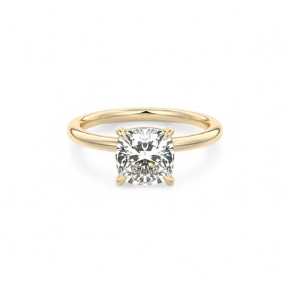 2.00Ct Cushion Cut Lab Grown Diamond Engagement Ring in 14k Yellow Gold