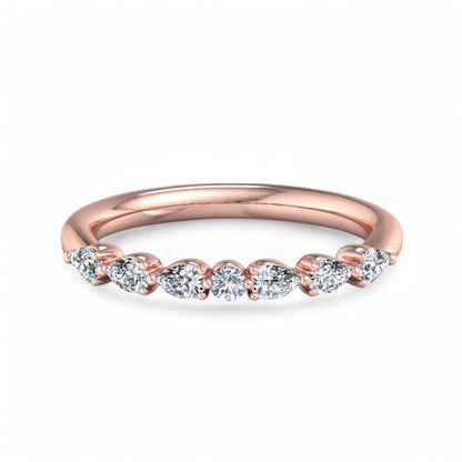 5/8 TCW Pear Cut Lab Grown Diamond wedding Band