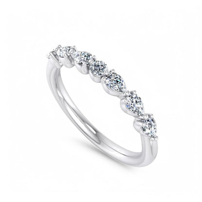 5/8 TCW Pear Cut Lab Grown Diamond wedding Band
