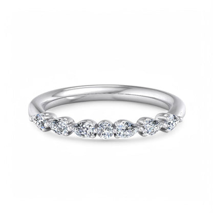 5/8 TCW Pear Cut Lab Grown Diamond wedding Band
