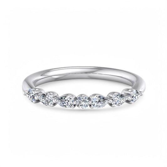 5/8 TCW Pear Cut Lab Grown Diamond wedding Band